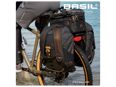 Basil Miles Tarpaulin trunkbag, 7L, black orange