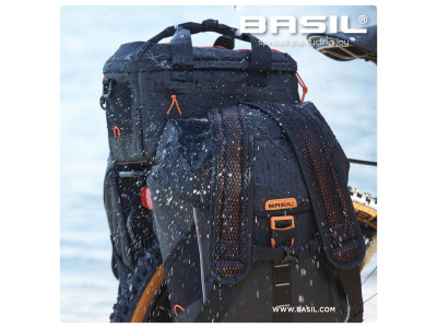 Basil Miles Tarpaulin trunkbag, 7L, black orange