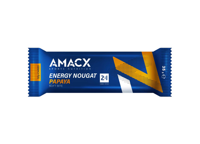 Ogļhidrātu batoniņš Amacx Energy Nougat Papaya...