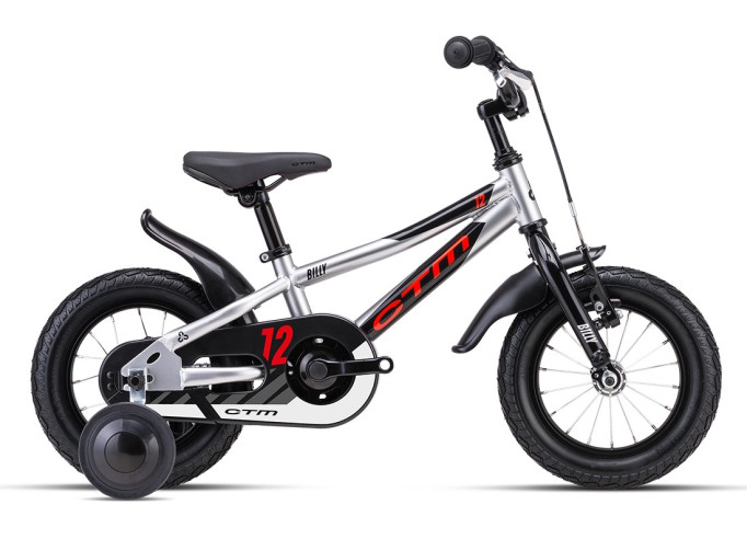 CTM BILLY vaikiškas dviratis | silver / neon red
