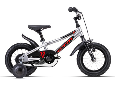 CTM BILLY vaikiškas dviratis | silver / neon red