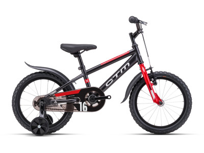 CTM TOMMY vaikiškas dviratis | matt black / red