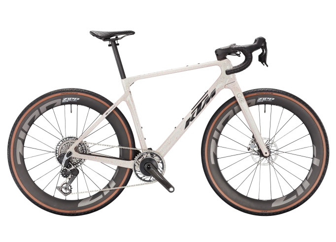 Gravel velosipēds KTM GRAVELATOR EXONIC | ORANGE-STAINED WHITE