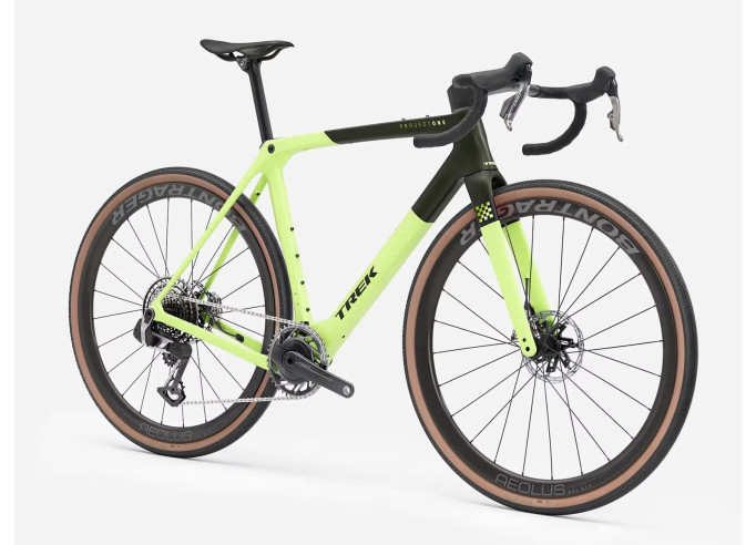 TREK Checkmate SLR 9 AXS gravel dviratis | Olive Drab/Glowstick