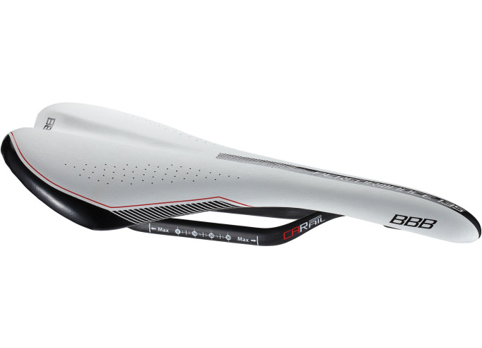 Saddle BBB BSD-65 Feather carbon rail white 135mm